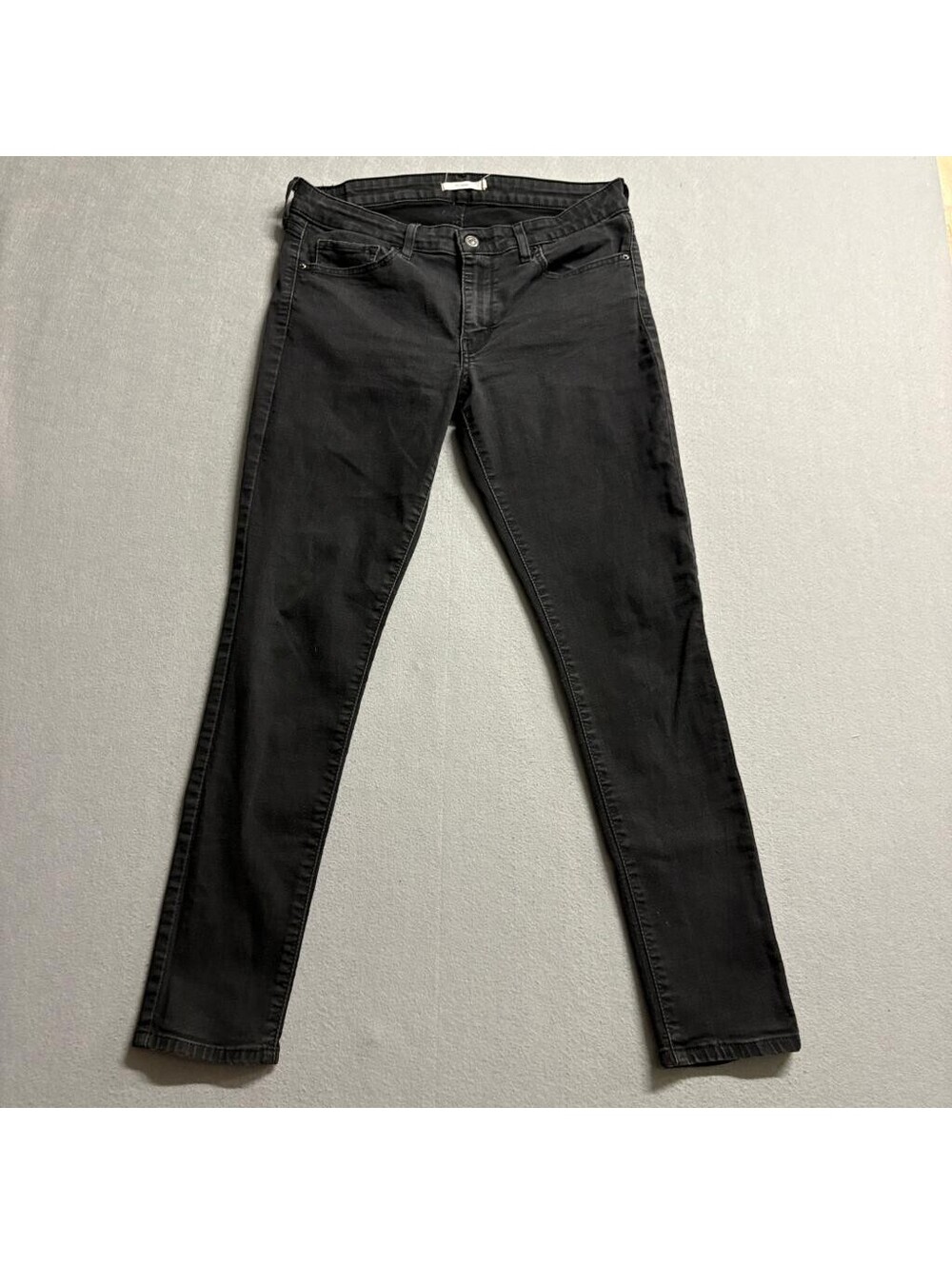 Levis 711 Skinny Jeans Womens W31 L30 Black Denim Stretch Pants